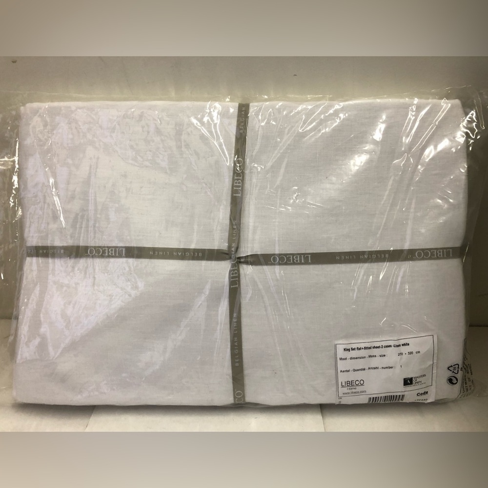 Libeco Home King Sheet Set White Belgian Linen - Picture 4 of 5